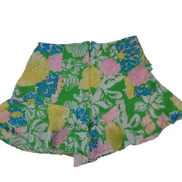 Lilly Pulitzer Hibiscus Stroll Folly Flounce Shorts Size 0 Bright Preppy Summer - Picture 3 of 6